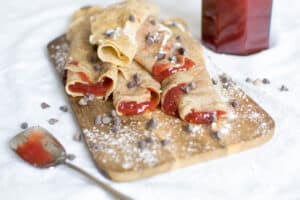 gluten free crepes with jam