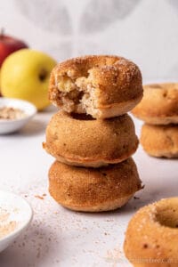stack of donuts with apples