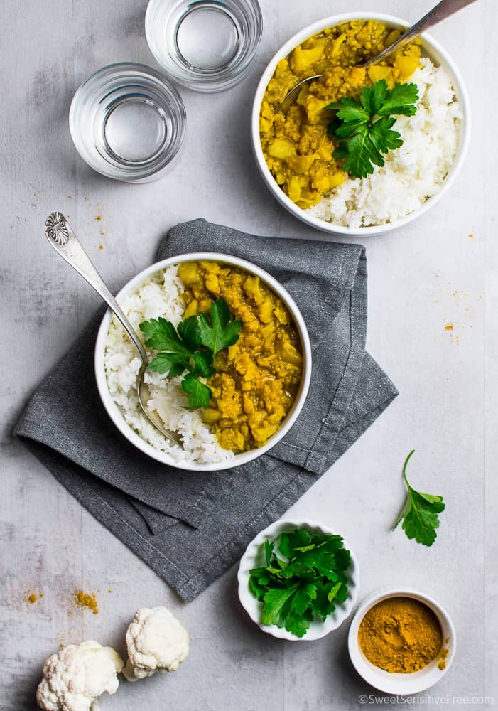 gluten free vegan cauliflower curry without coconut
