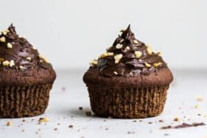 Gluten free Vegan Chocolate Hazelnut Rum Cupcakes
