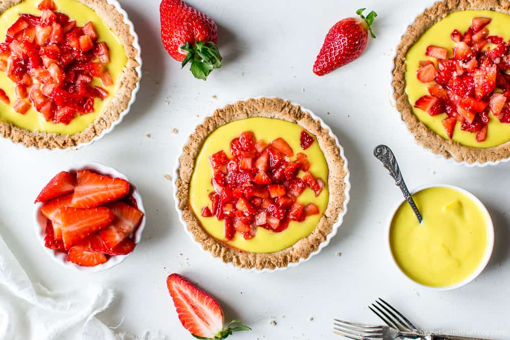 Vegan Gluten free Lemon Custard Tarts