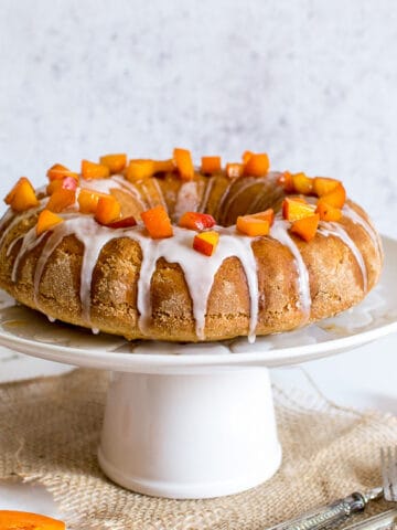Vegan gluten free cake with soy yogurt and apricots