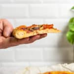 Gluten free long rising pizza slice