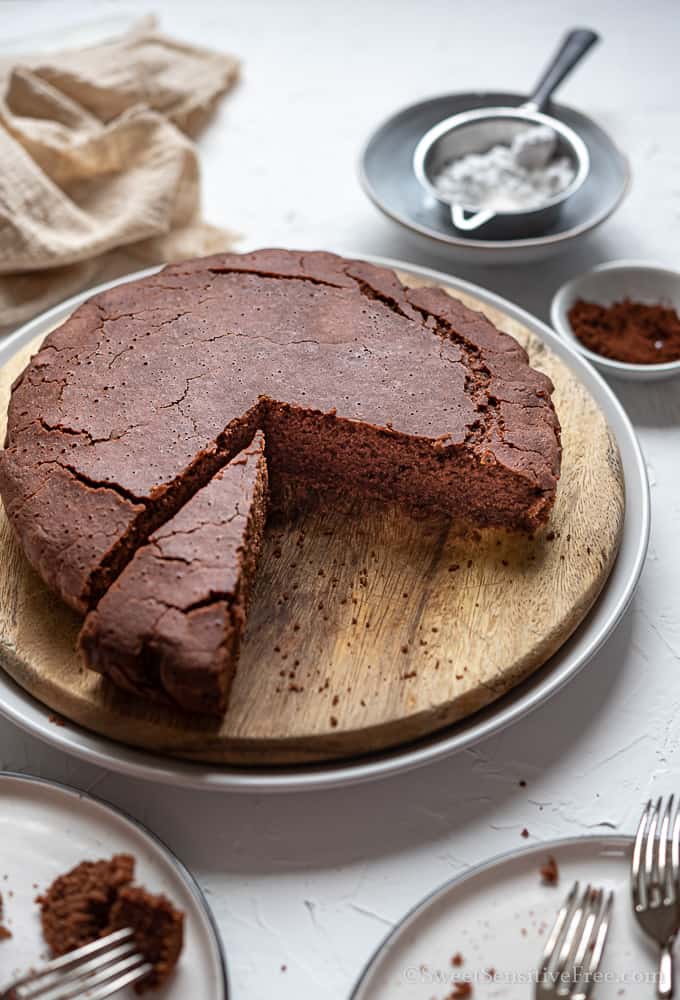 Vegan gluten free chocolate cake with aquafaba