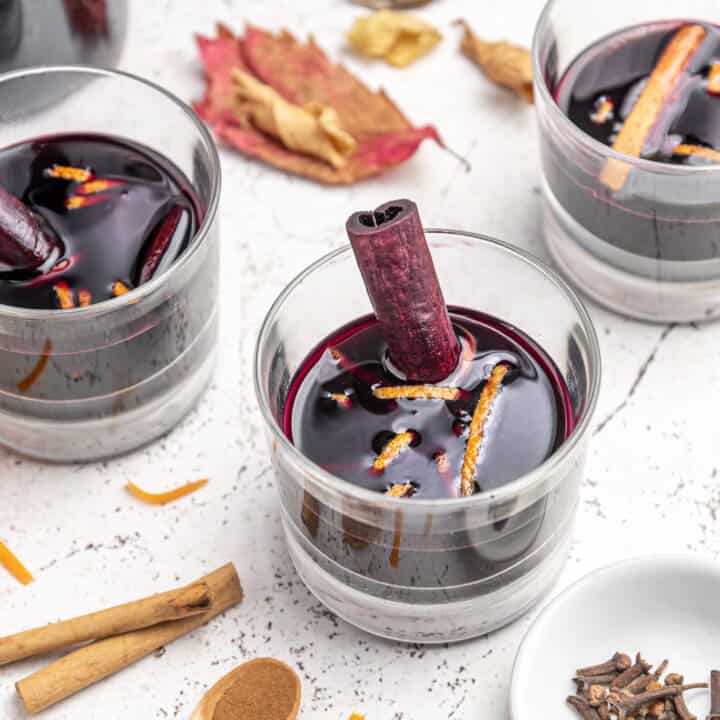 Spiced Liqueur made with red wine cinnamon orange for Christmas