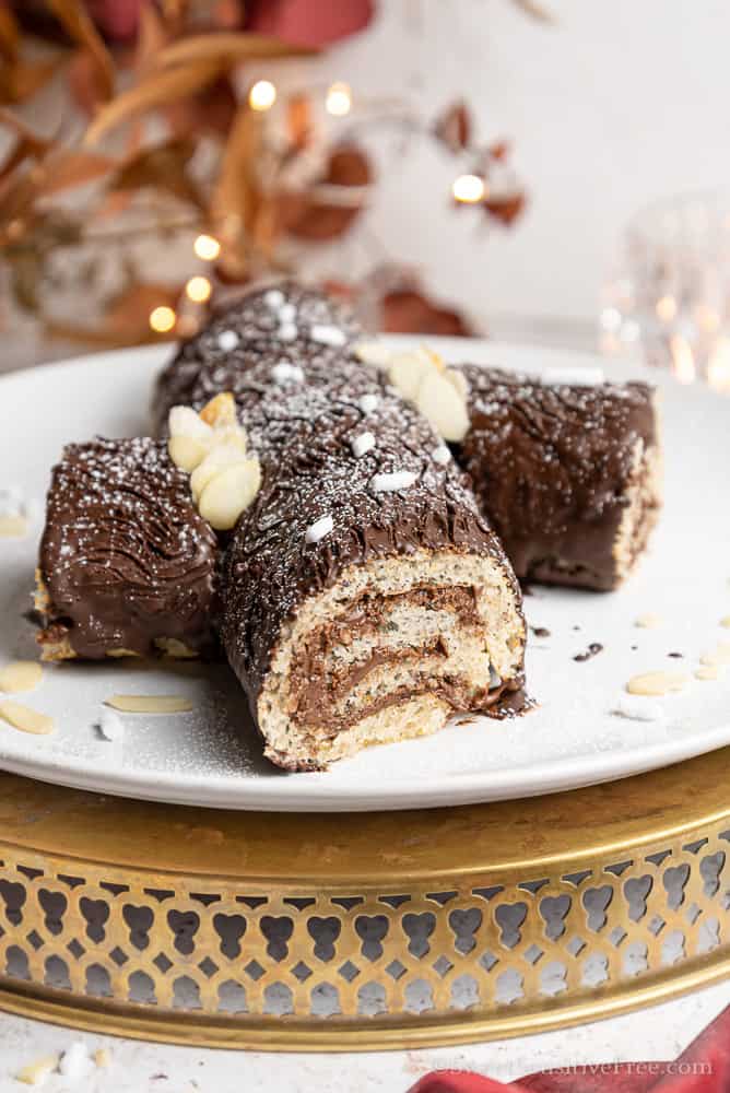 Gluten Free Vegan Yule Log Cake, Freee