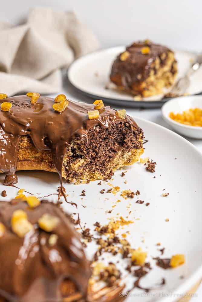 sliced chocolate orange cake