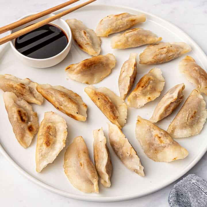 homemade dumplings with soy sauce