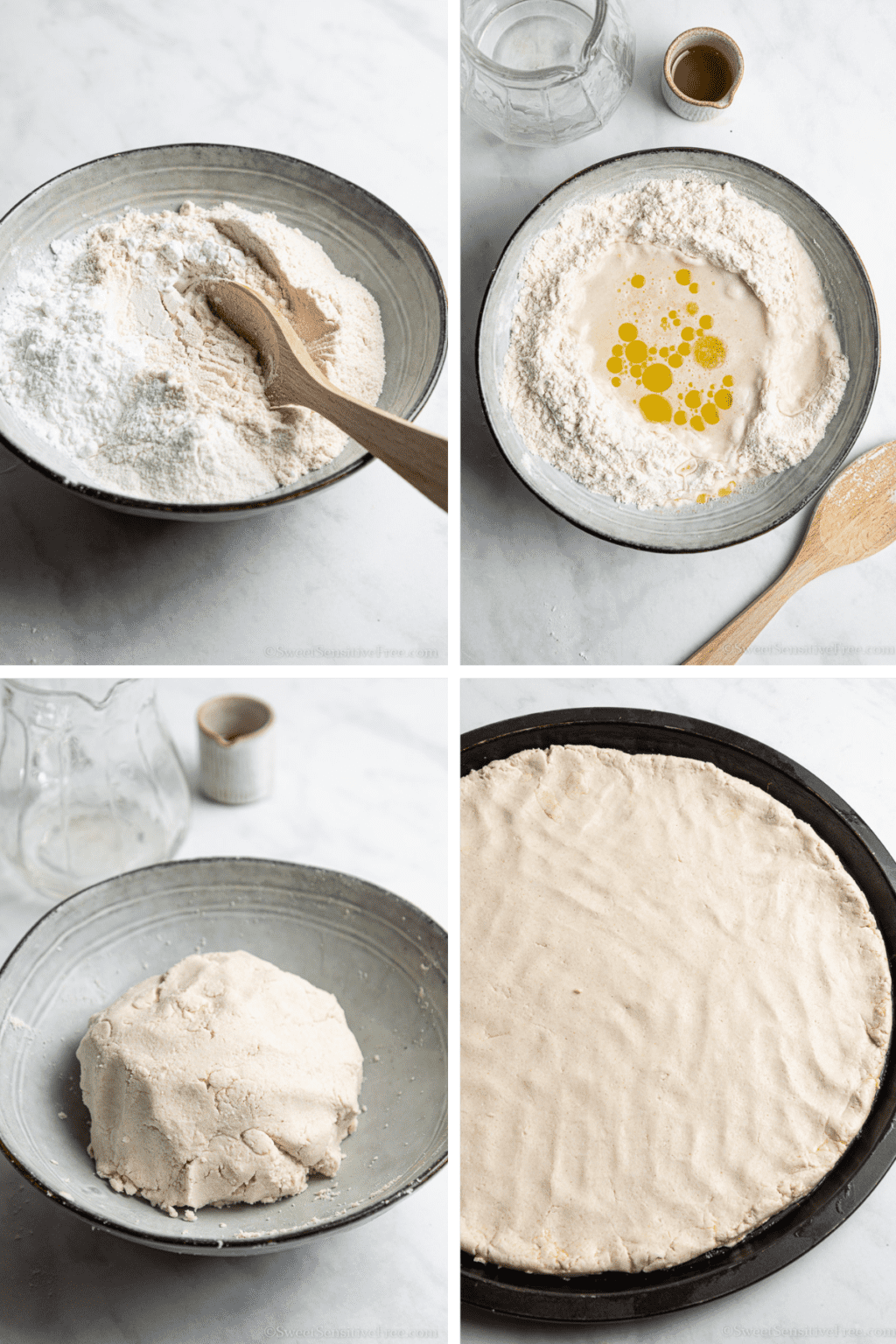 Easy, Quick Gluten free Yeast free Pizza Crust (Vegan)