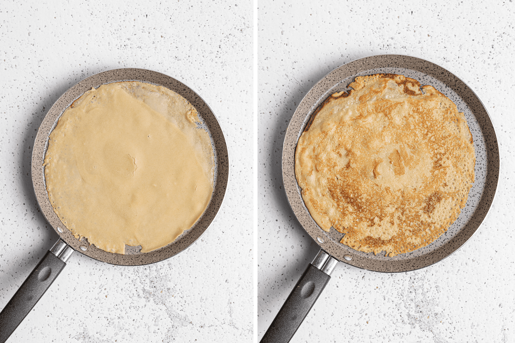 pans with crepes