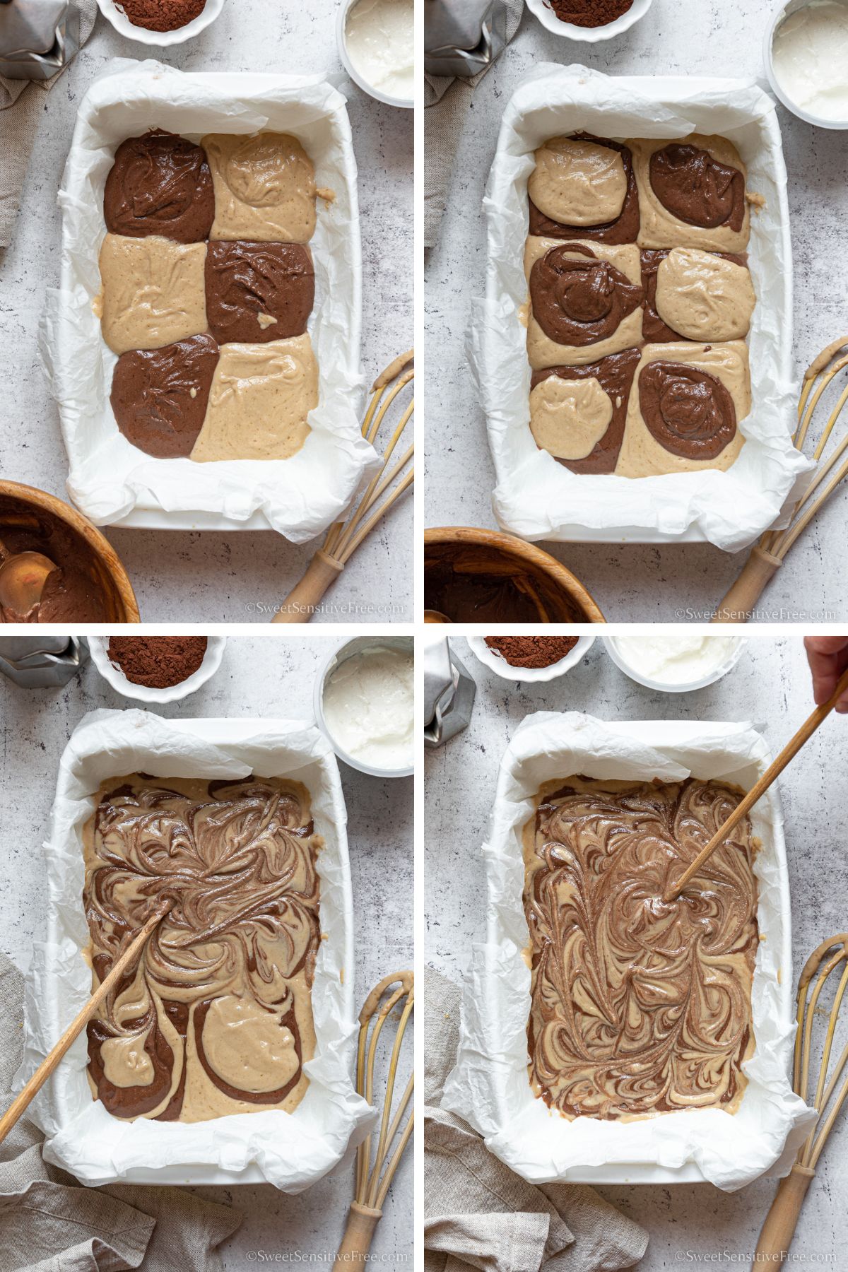 steps to make gluten free marble cake