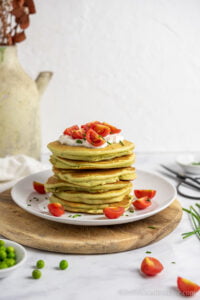 stack of green pea pancakes