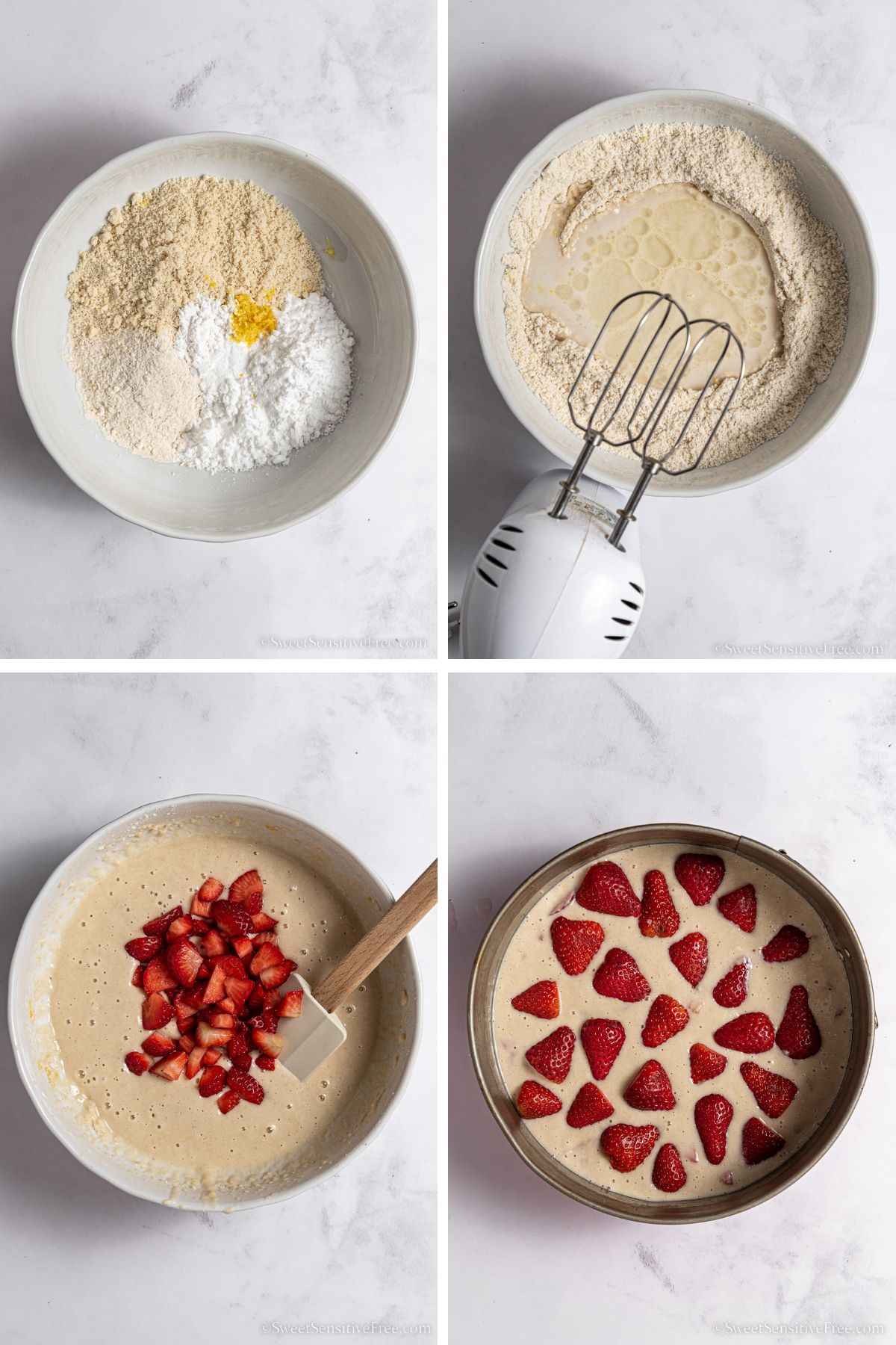 steps to make gluten free strawberry cake