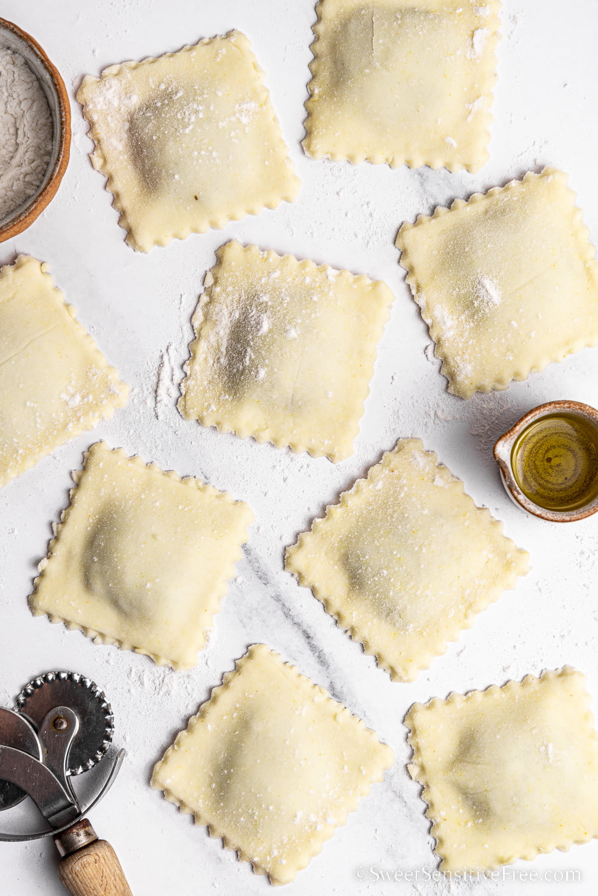 freshly made gluten free ravioli