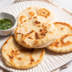 plate with homemade gluten free naan