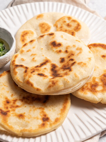 plate with homemade gluten free naan